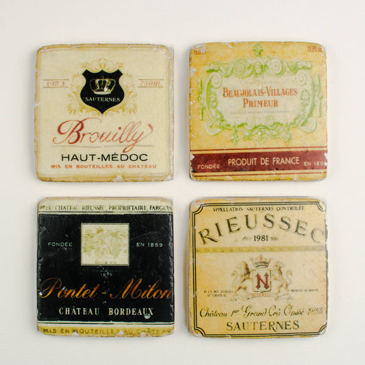 Wine Inspired Set Of 4 Coasters