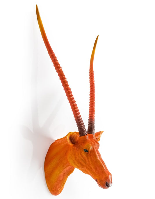 Wall Mounted Head - Andy The Antelope Orange