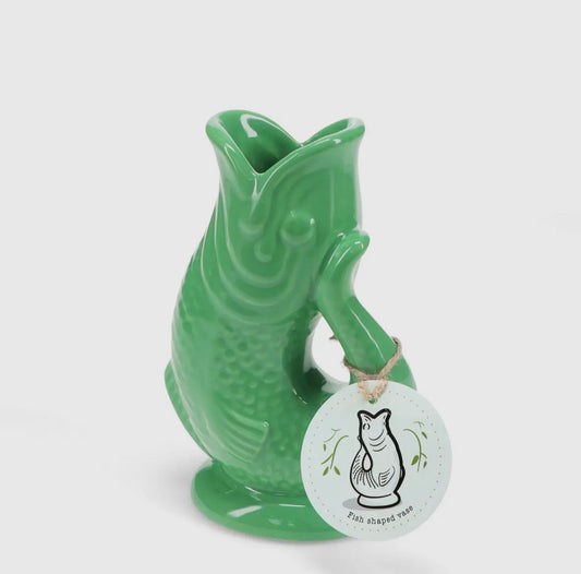 Ceramic Fish Vase - Green