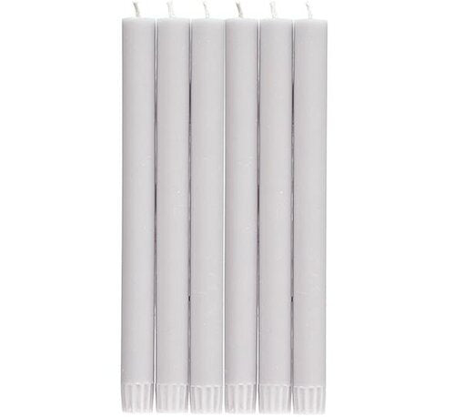 Dinner Candles in Gull Grey