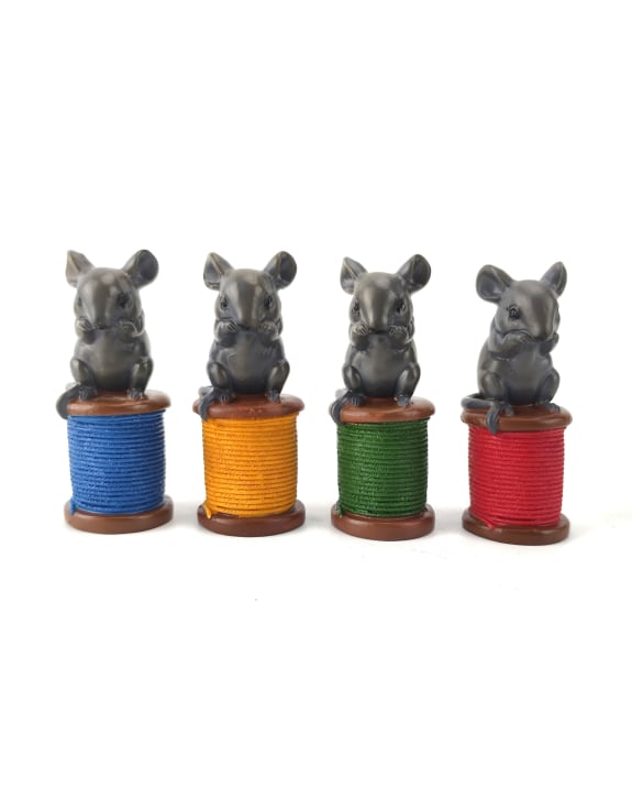 Animal Figure - Mouse On Cotton Reel - Choose from 4 colours
