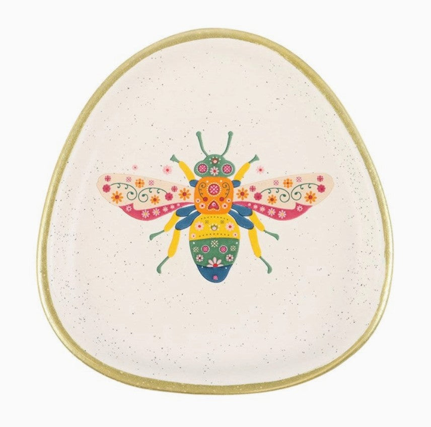 Floral Bee Trinket Dish