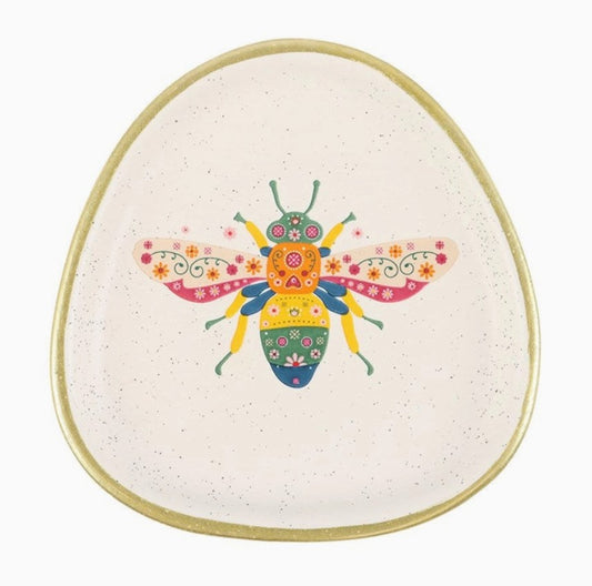 Floral Bee Trinket Dish