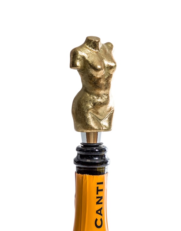 Bottle Stopper - Antiqued Gold Effect Torso