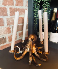 Octopus Candlestick Holder - Bronze Effect
