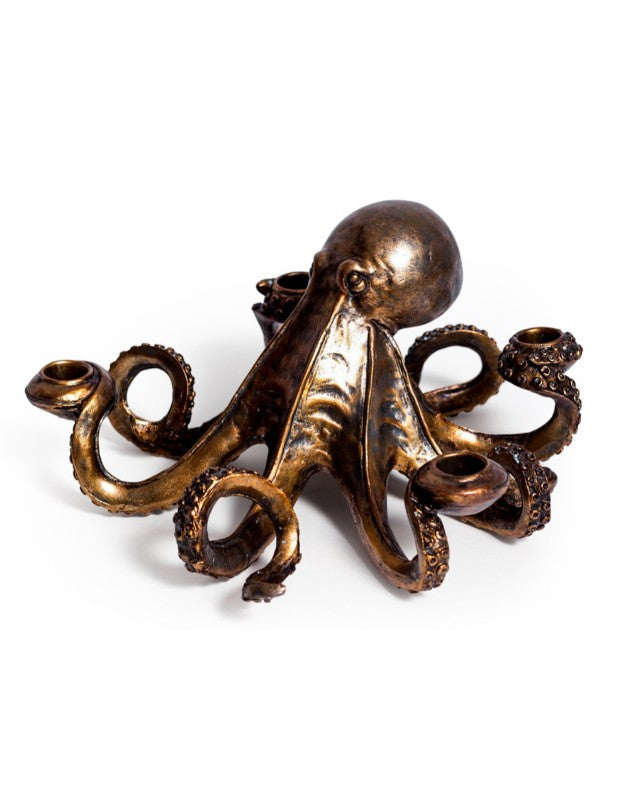 Octopus Candlestick Holder - Bronze Effect