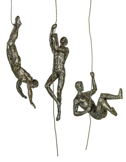 Antiqued Silver Extreme Sporting Men - Set of 3