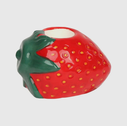 Ceramic Strawberry Candle Holder