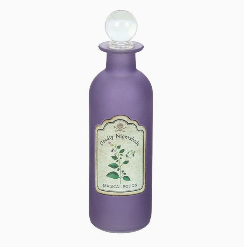 Deadly Nightshade Decorative Gothic Glass Potion Bottle