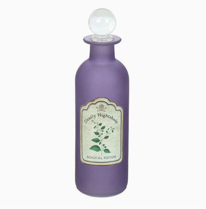 Deadly Nightshade Decorative Gothic Glass Potion Bottle