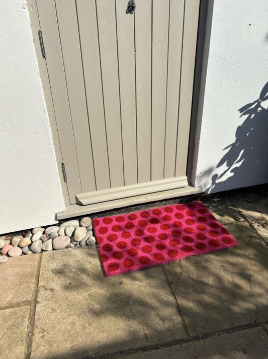 Door Mat - Pink Polka Dot