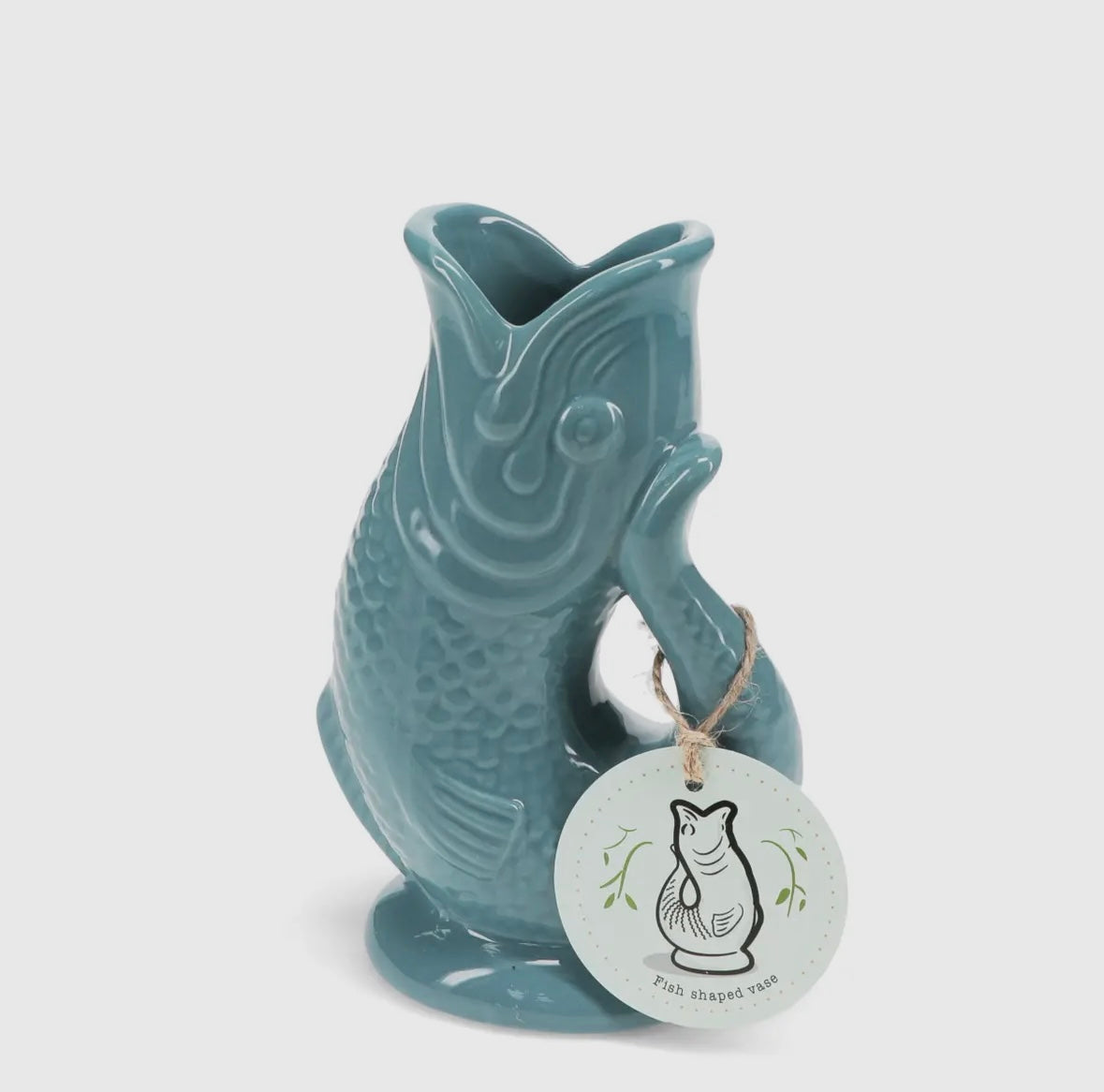 Ceramic Fish Vase - Blue