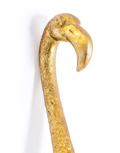 Wall Mounted Head - Gold Flamingo