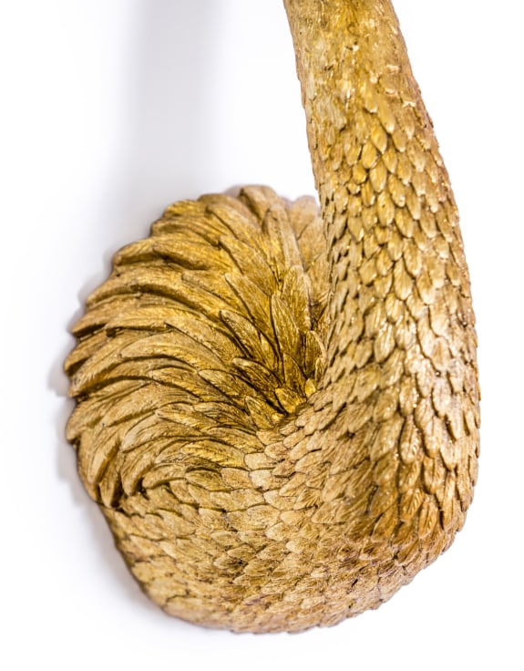 Wall Mounted Head - Gold Flamingo