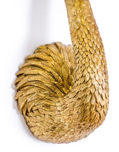 Wall Mounted Head - Gold Flamingo