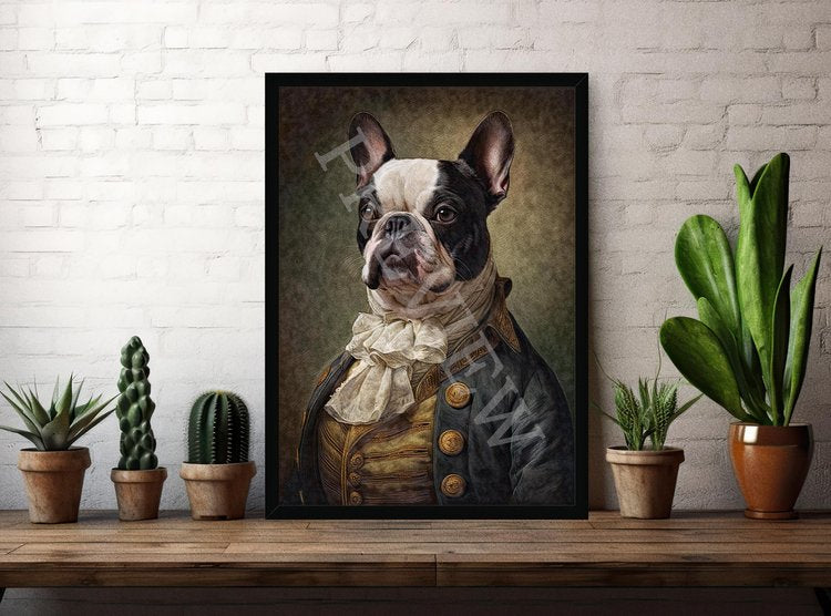 French Bulldog Gentleman A4 Print