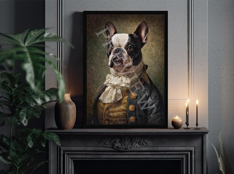 French Bulldog Gentleman A4 Print