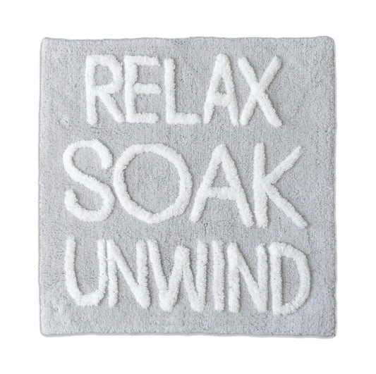 Bath Mat - Relax Soak Unwind Grey