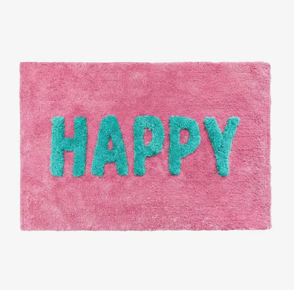 Bath Mat - Happy Pink And Turquoise