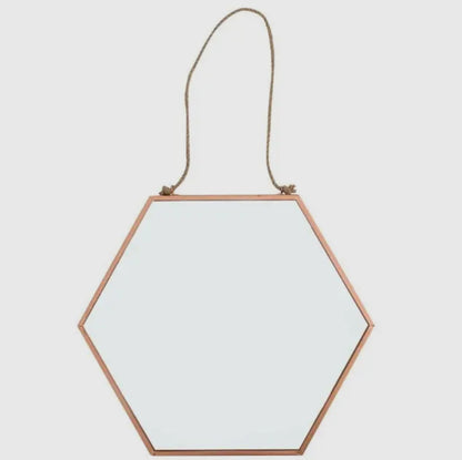 Copper Effect Geometric Mirror