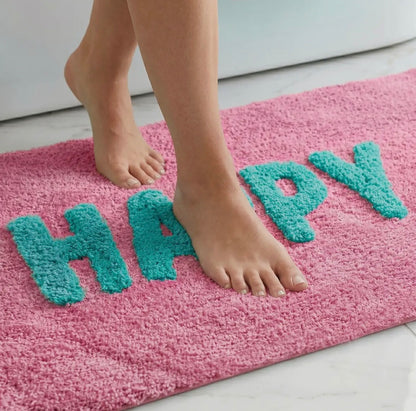 Bath Mat - Happy Pink And Turquoise