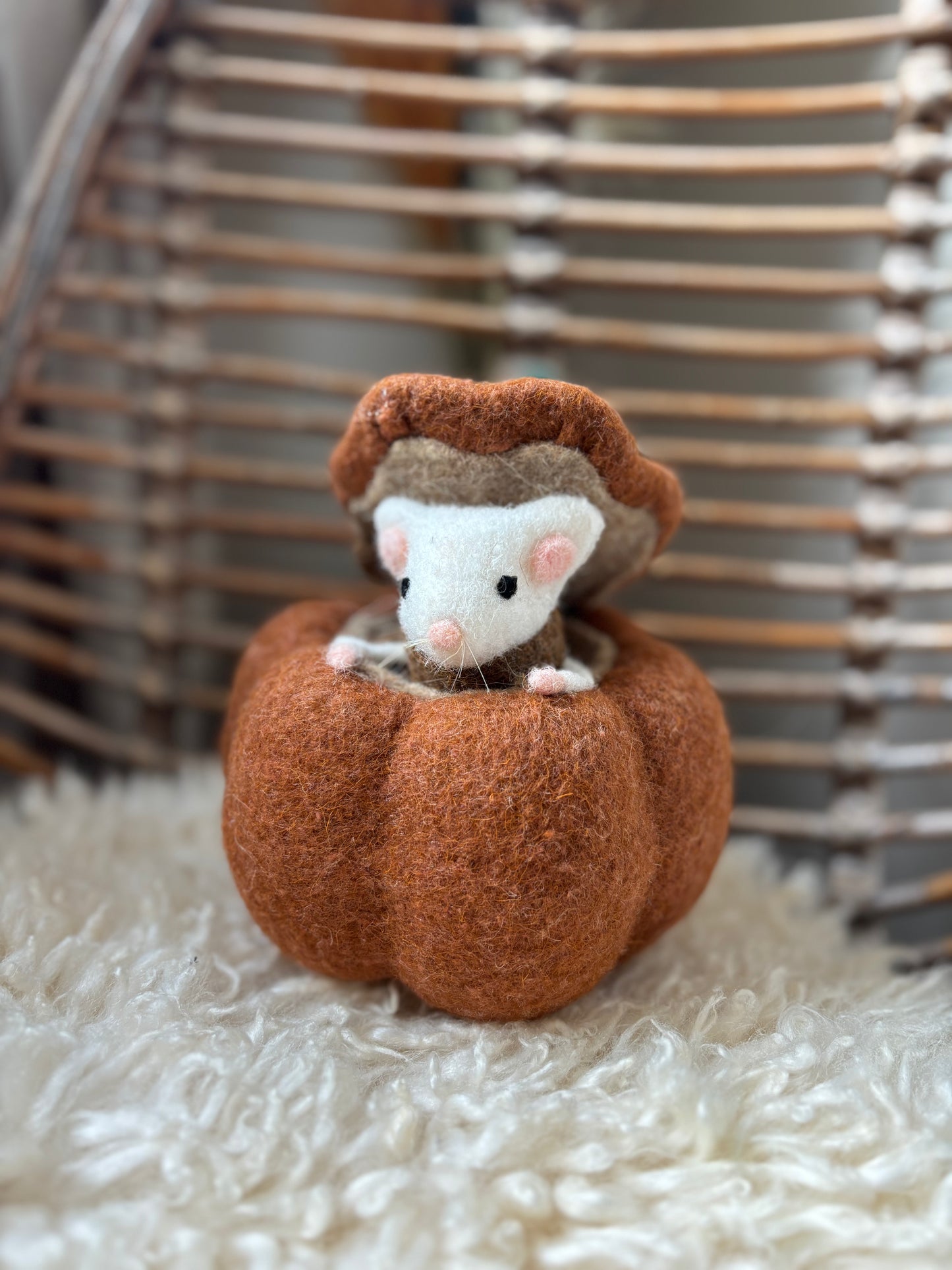 Felt Mouse In A Pumpkin