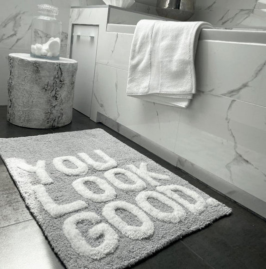 Bath Mat - You Look Good Grey