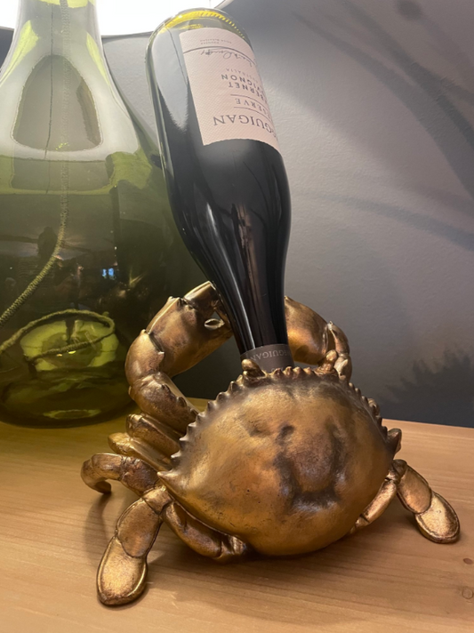 Crab Bottle Holder - Antiqued Gold Effect