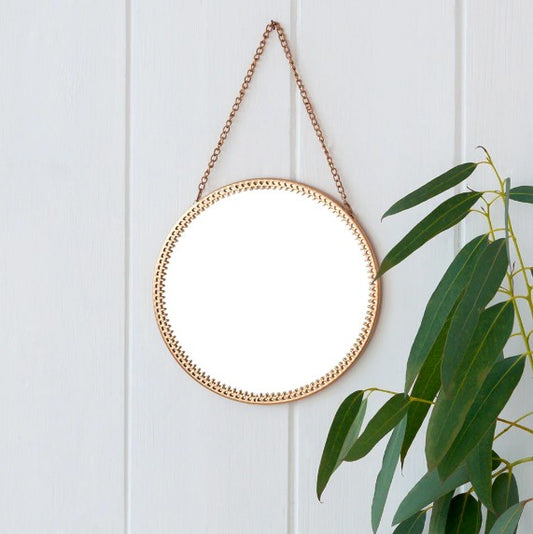 Mirror - Small Round Gold Antiqued Effect