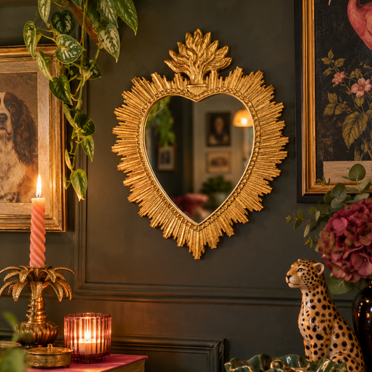 Medium Gold "Sacred Heart" Mirror