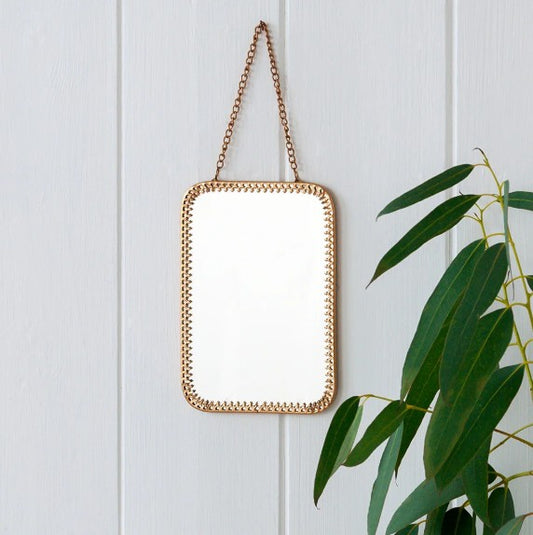 Mirror - Small Rectangular Gold Antiqued Effect