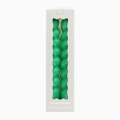 Candles - Green Twisted - Pack Of 2