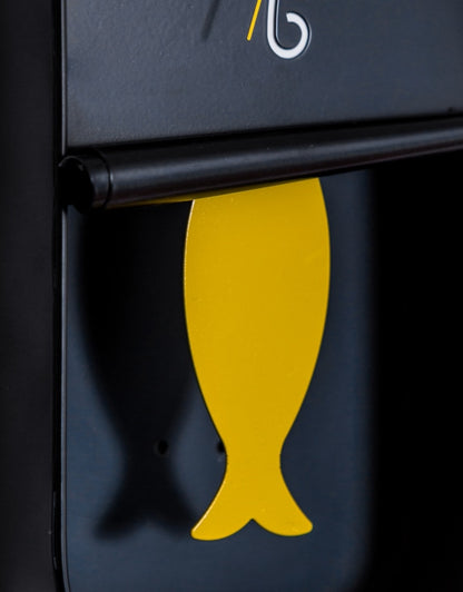 Black And Mustard Sardine Clock