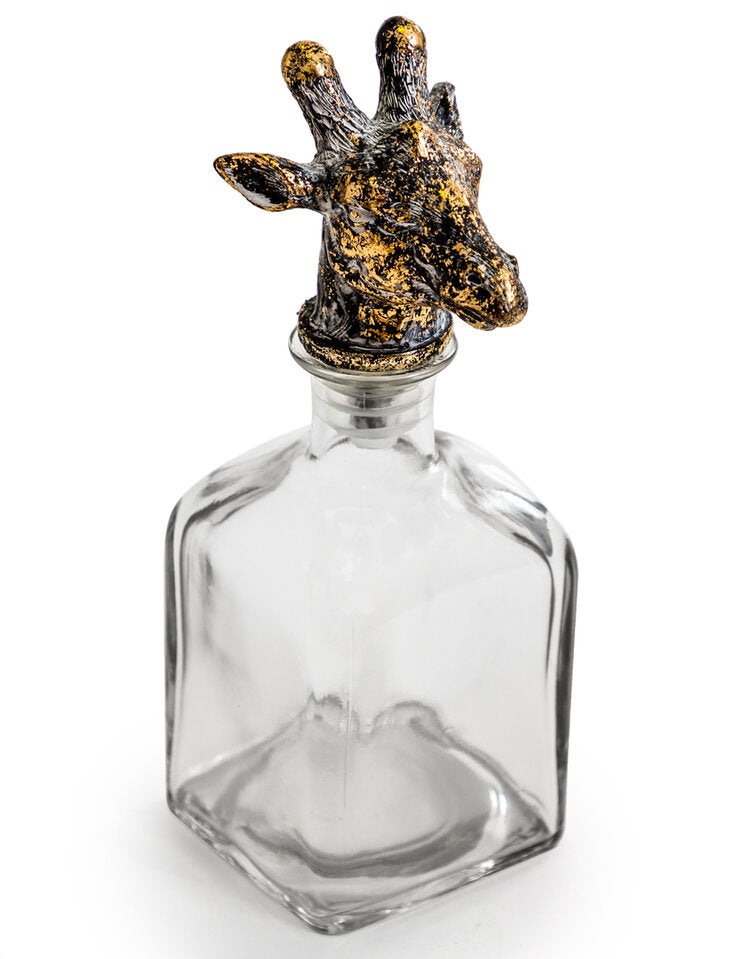 Bottle With Stopper - Antiqued Giraffe