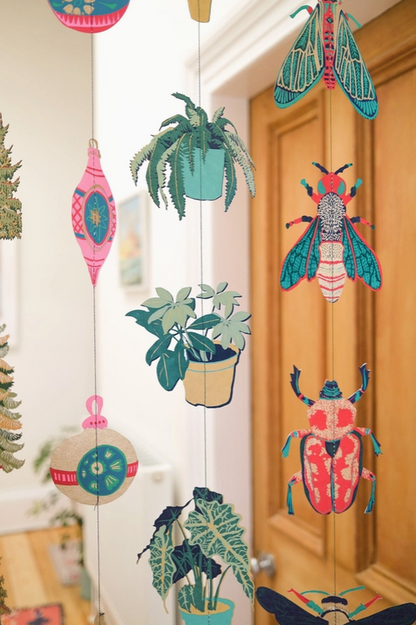 Sewn Vertical Wall Hanging - Insects