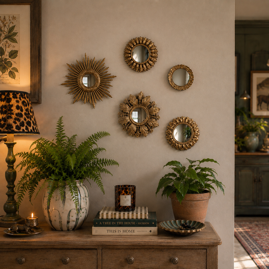 Family Of Small Antiqued Gold Mirrors