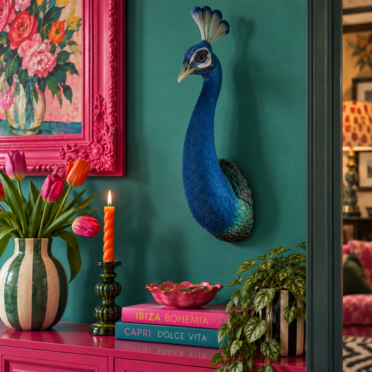 Wall Mounted Head - Pretty Peacock