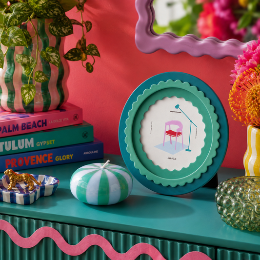 Photo Frame - Blue And Green Scallop
