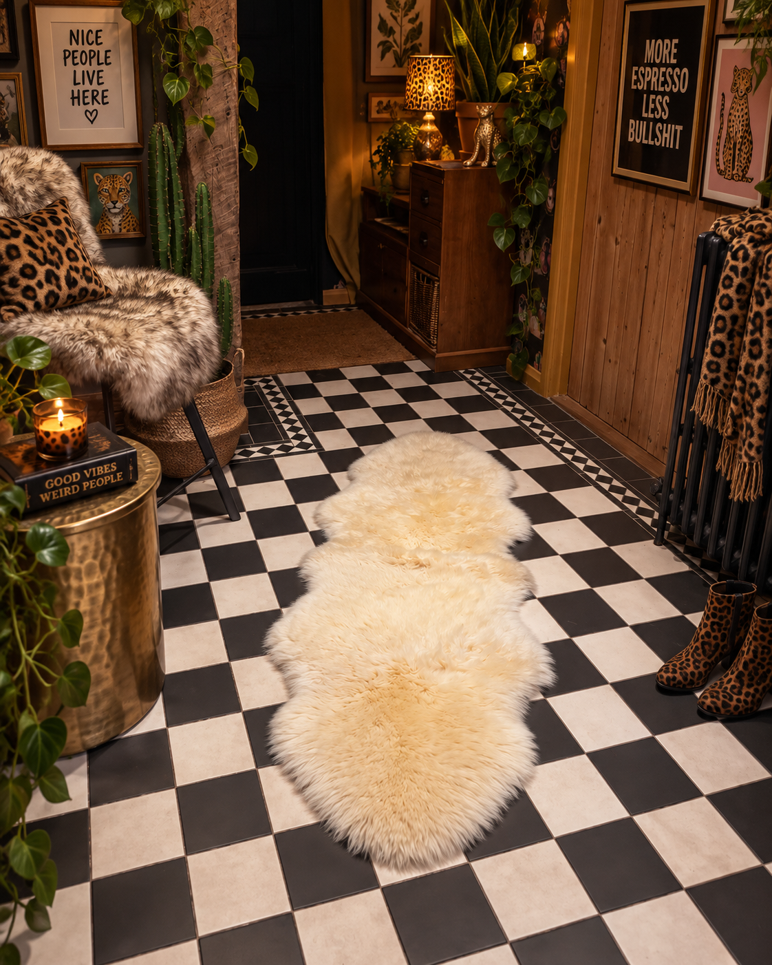 Large Champagne Double Sheepskin