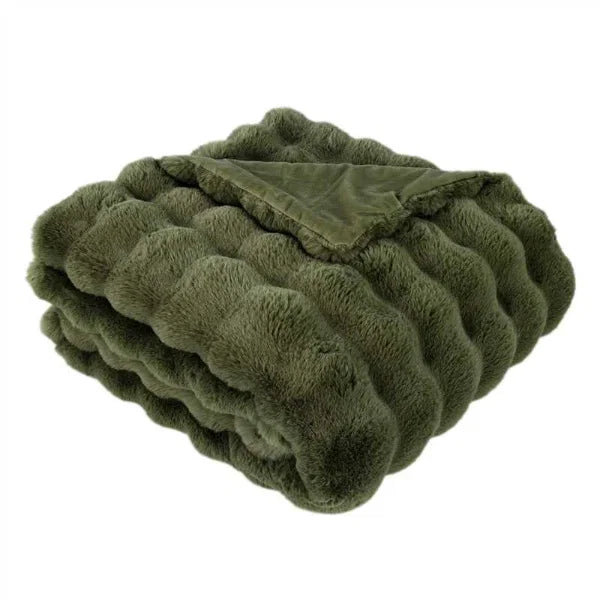 Luxurious Raffles Throw Olive