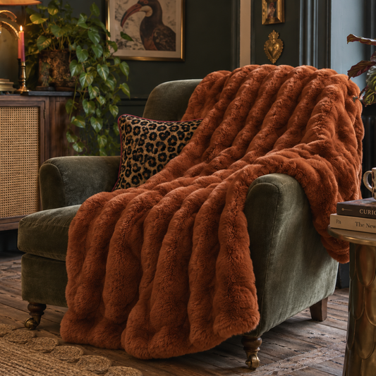 Luxurious Raffles Throw Russet Chestnut