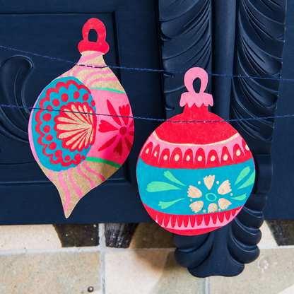 Hand Sewn Garland - Vibrant Baubles