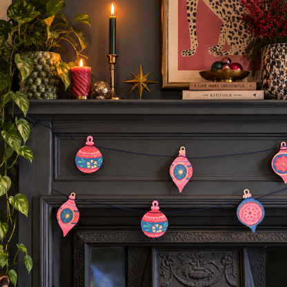 Hand Sewn Garland - Vibrant Baubles