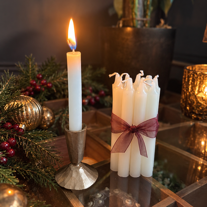 Charming Christmas Advent Candles & Fluted Holder