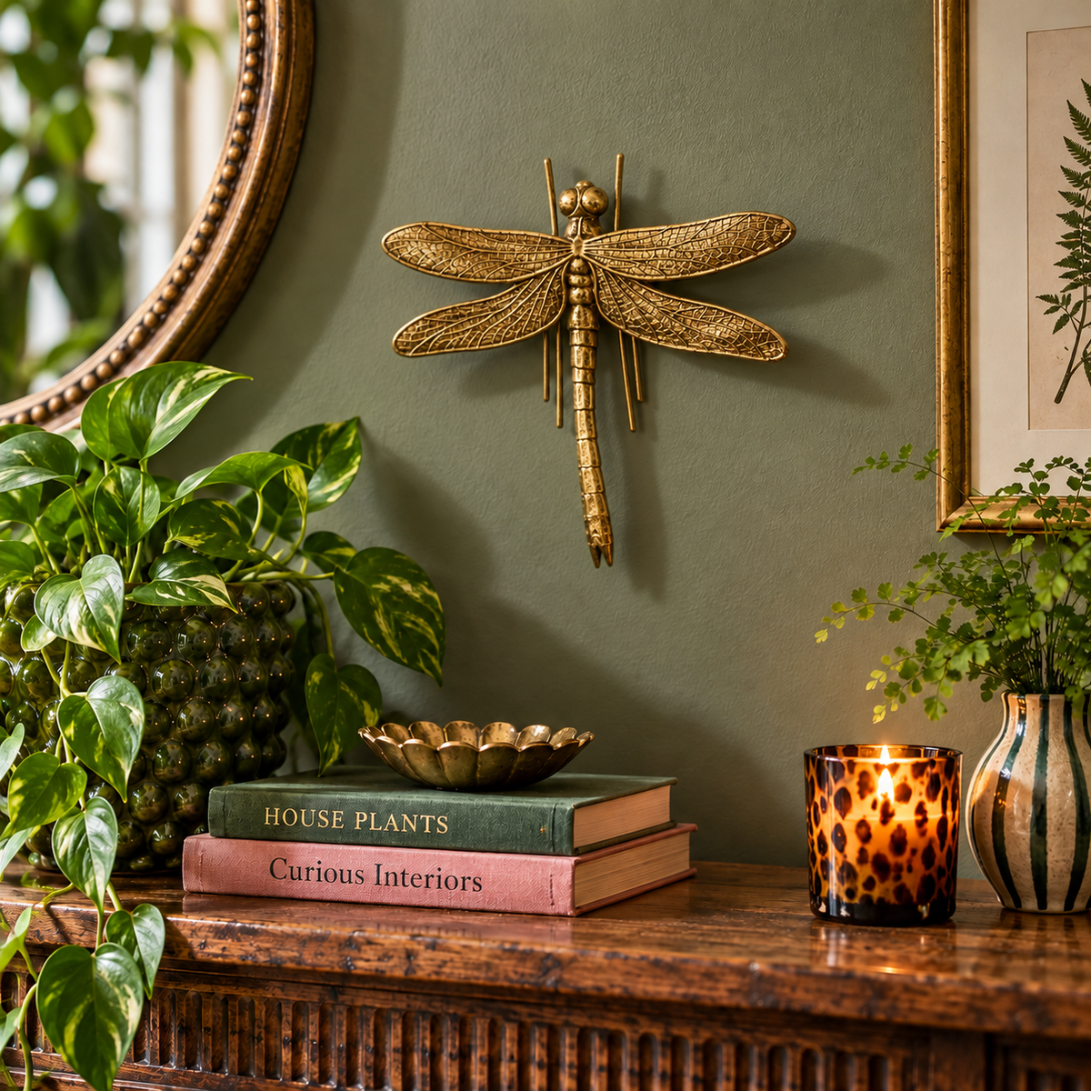 Antiqued Gold Effect Dragonfly