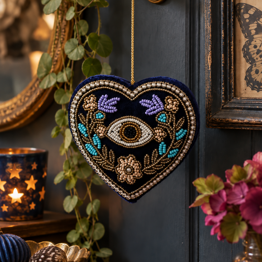 Evil Eve Blue Beaded ornament