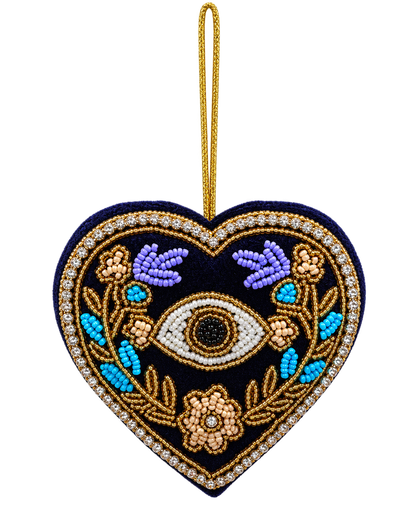 Evil Eve Blue Beaded ornament