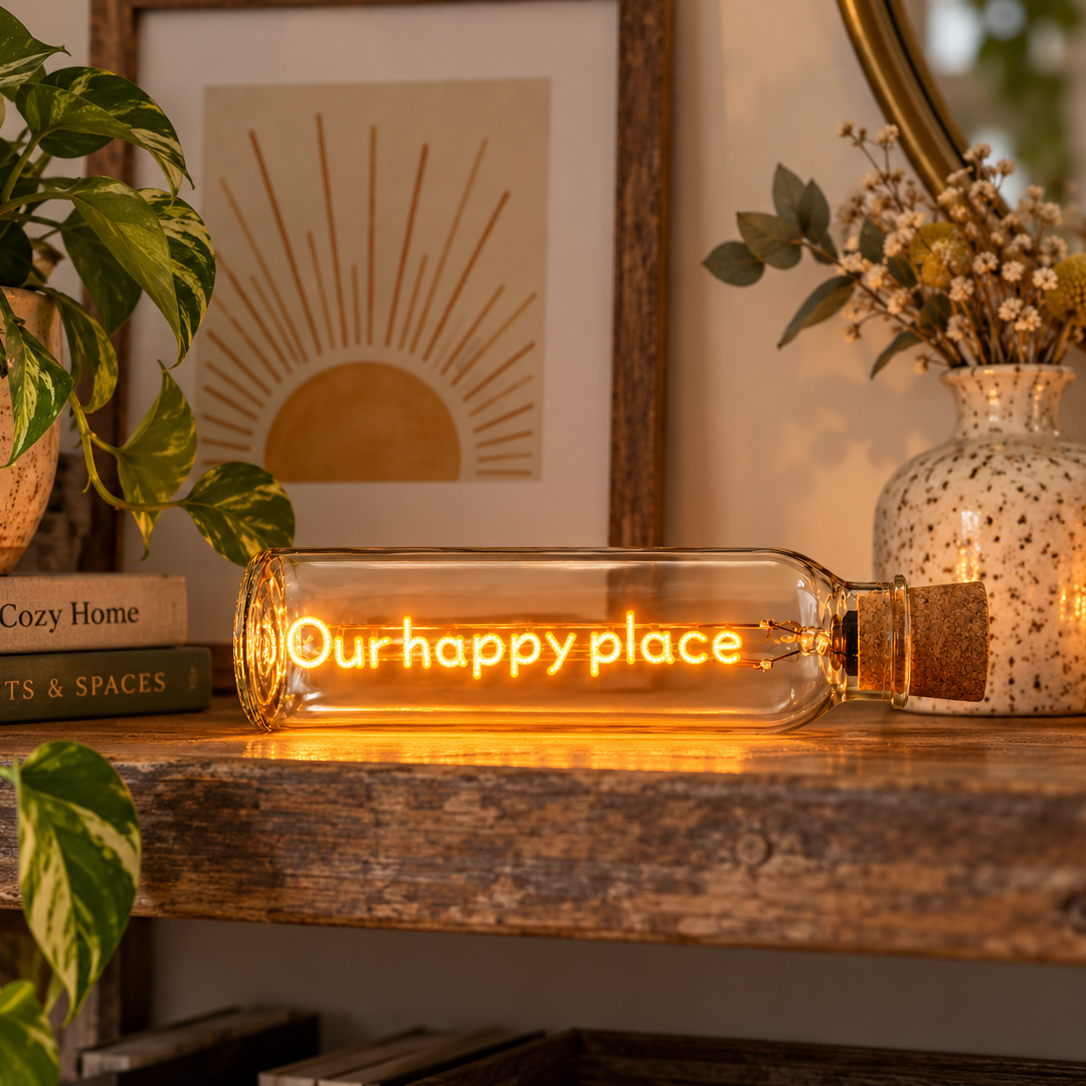 LED Message in a Bottle – Our Happy Place