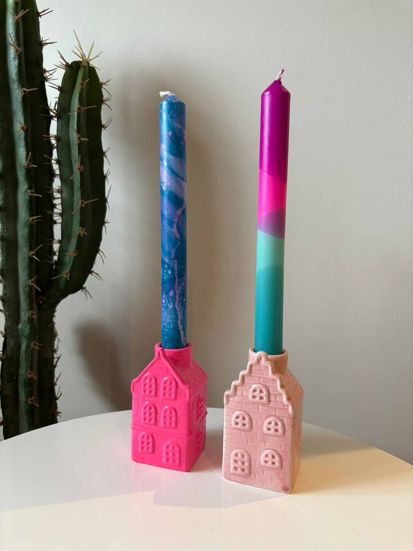Pink House Candle Holder - 2 Colours Available