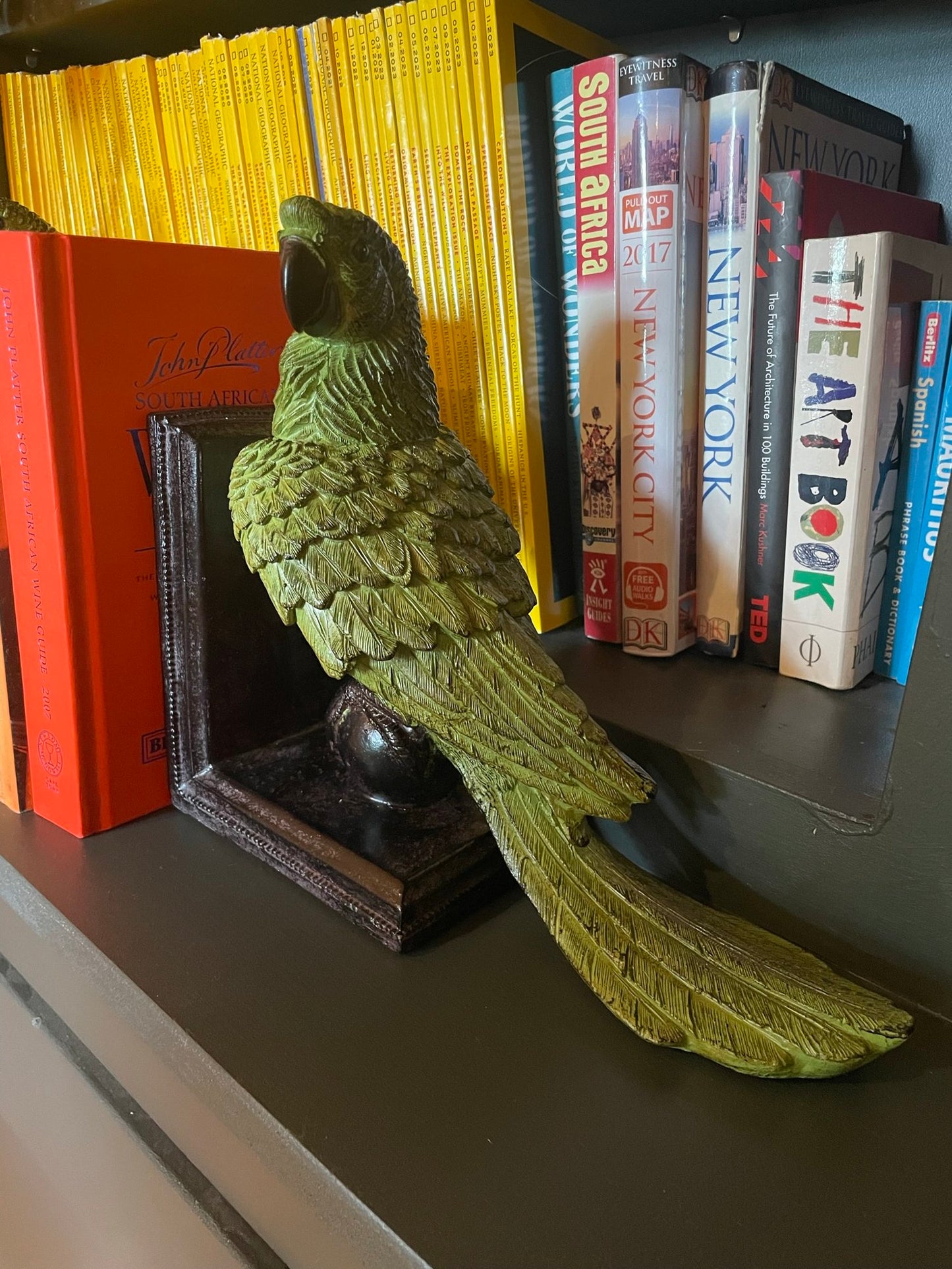 Bookends - Gorgeous Green Parrots
